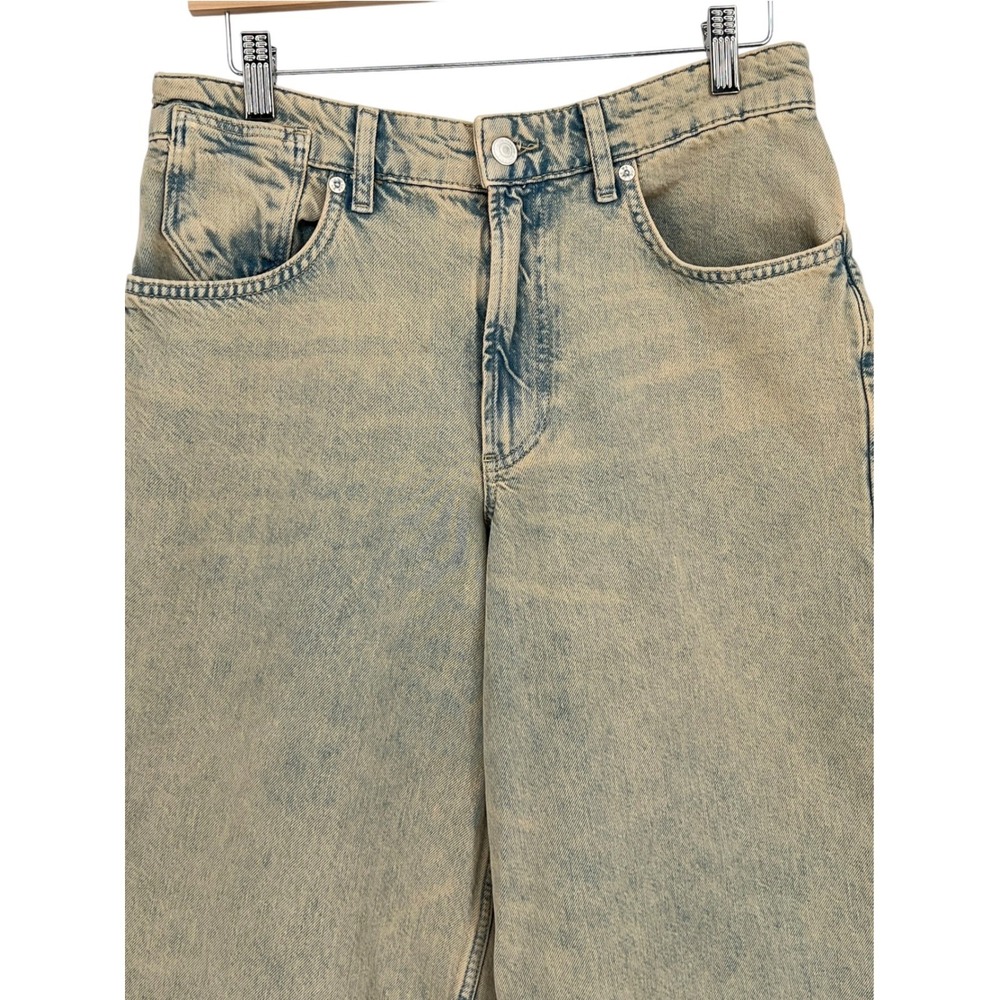 We The Free Waterfalls Baggy Wide Leg Jeans Womens 27 S Blue Sand Cinch Back - Picture 6 of 10